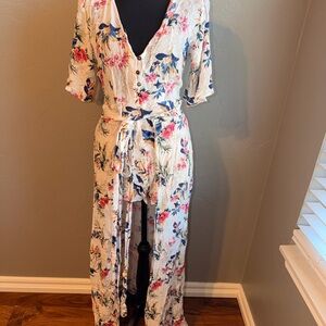 Floral Button-Down Jumpsuit
